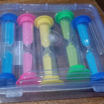 Plastic Hourglass Sand Timer Set – 3-Min Sand Clock for Kitchen, Office & Kids (5 Pc)