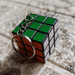 Mini cube puzzle, close-up with vivid colors, fun for kids
