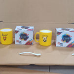 Stylish coffee mug with spoon, perfect for all beverages