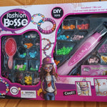 Hair Styling Clasp Clips Twisting Stringing Beads Kit for Girls, Portable Hair Braider Machine,Hairstyle Braid Kit DIY Hair Styling Tool with Comb, Rubber, Button Beads and Beads (85 Pcs Set), Hair accessories