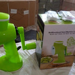 6 in 1 Multi functional Vegetable Cutter & Slicer Hand Machine Cutting, Slice, Cut Thick, Cut Silk All in one –Vegetable Chopper Cutter & Slicing Cutter Barrel - Vegetable Grater with 6 Removable Blades