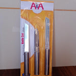 Stainless Steel Multipurpose Sharp Cutting Knife for Fruit Meat Vegetables 3 Pc