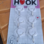 Multipurpose Self Adhesive Plastic Wall Hooks - 6 pcs