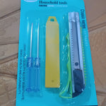Heavy Duty Working Cutter Knife replacement blade, 2 Screwdriver Hand Tool (4 Pc Set)