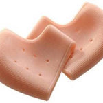 Silicone gel heel pads for pain relief and repair.