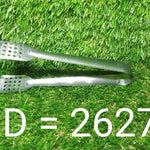 Stainless steel tongs with smiley design, single piece, for various food handling needs.