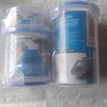 Transparent round food storage containers with airtight closures for optimal freshness.
