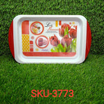 Handy small plastic tray for kitchen tasks and general use.
