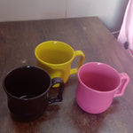 Premium Plastic Coffee / Tea Cups / Mug with Handle (1 Pc / Loose / Mix Color)