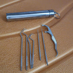 7 IN 1 STAINLESS STEEL TOOTHPICK FLOSSIER SET (1 SET / With Case)