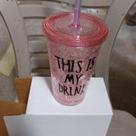 Plastic Creative Cold Drink Cup,  Double Wall Plastic Drinking Sport Bottle