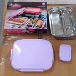 Lunch Box Plastic with steel plate, small lunch box