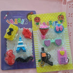 Fancy Colorful Eraser Set for Kids’ Parties & School (1 Set, Mixed Design)
