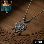 Oxidized floral necklace        
