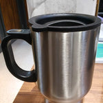 Stainless Steel Vacuum Glass Insulated Glass Coffee Cups, Tumbler (With Lid & Handle / 1 pc)