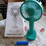 Portable Handheld Fan 3 Speeds Battery Operated Rechargeable with Base Holder