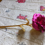 Gold Rose Artificial Rose Flower With Gift Box, Plastic Flowers Best Gifts for Friend Girl Wife Women, Golden Rose Gift for Valentine's Day, Mother's Day, Anniversary, Birthday, Wedding, Gold (1 Pc)