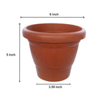 Small size plastic garden pot brown color