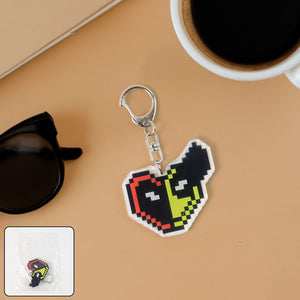 Buy Pixel Style Acrylic Cartoon Keychain With Funky Design – coreldove.com