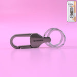 Premium Metal Keychain Carabiner Clip Hook with Dual Key Rings (1 Pc)