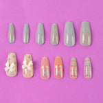 Reusable Press-On Artificial Nails with Adhesive Stickers fake nails (1 Pkt)