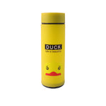 Cute Cartoon Design Frosted Glass Water Bottle With Leak Proof Lid (450 Ml)